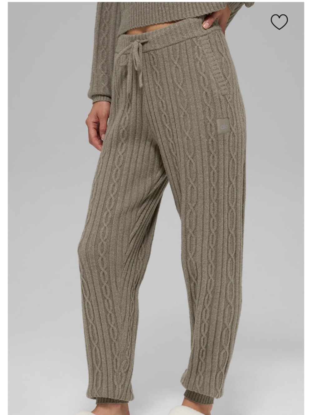 NWT ALO Yoga Cable-Knit Winter Bliss Pant - Light Cocoa